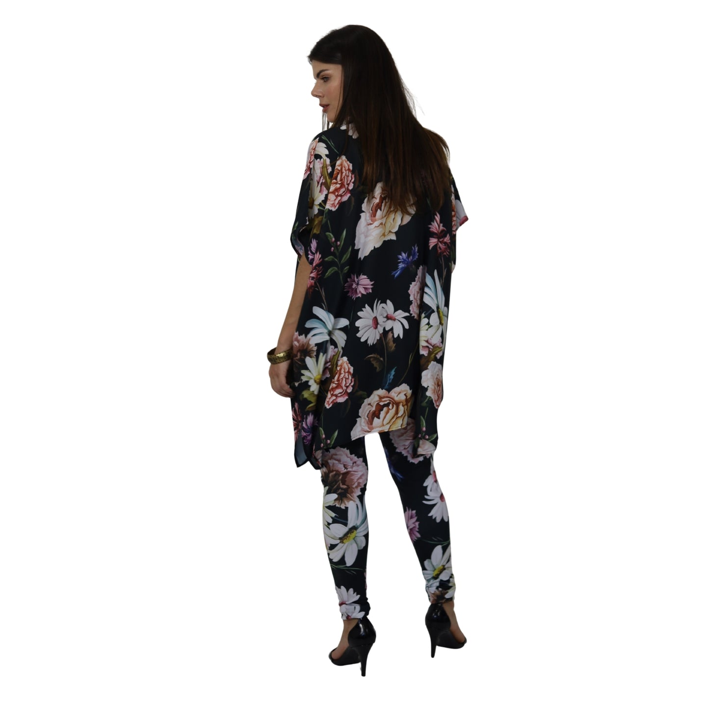 Conjunto Camisão Kaftan e Calça Legging – Bixugrillo estampado Crisantemo