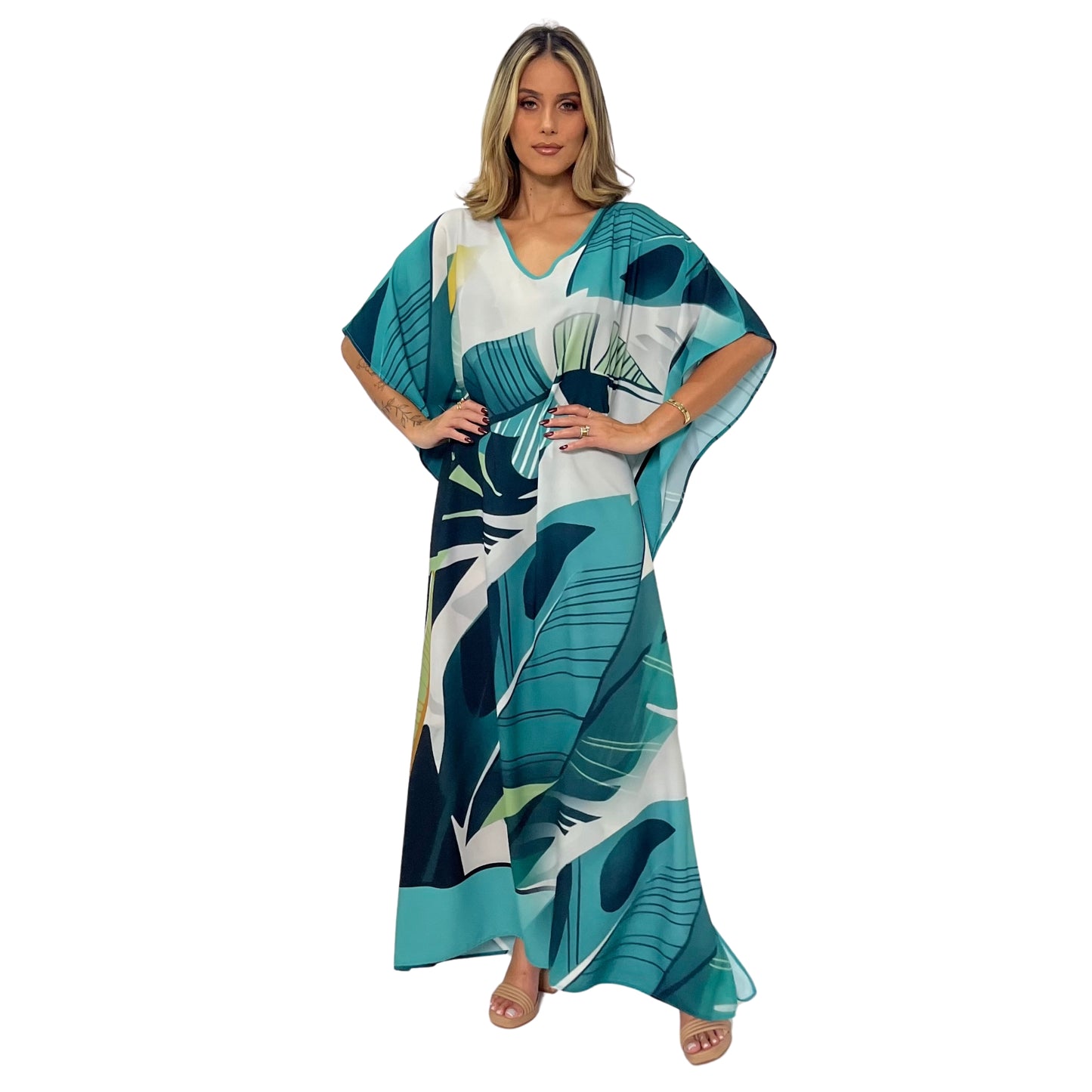 Kaftan Longa estampada Bixugrillo Búzios