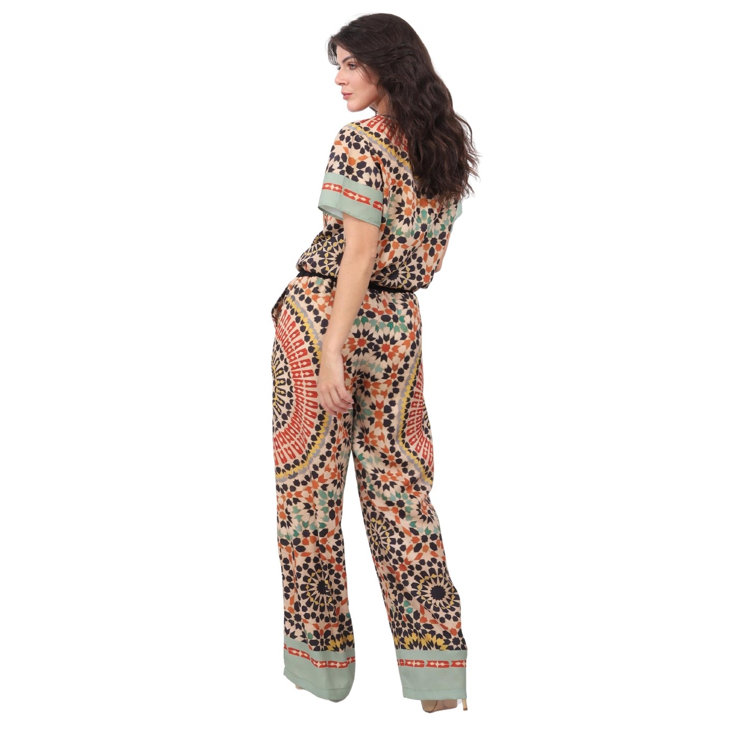 Blusa decote redondo manga curta Mandala