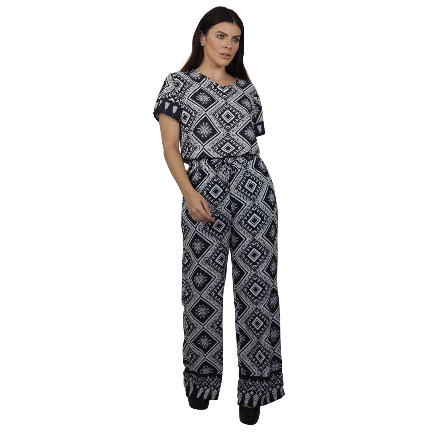 Conjunto Blusa e Pantalona BIXUGRILLO estampada Quadriculado