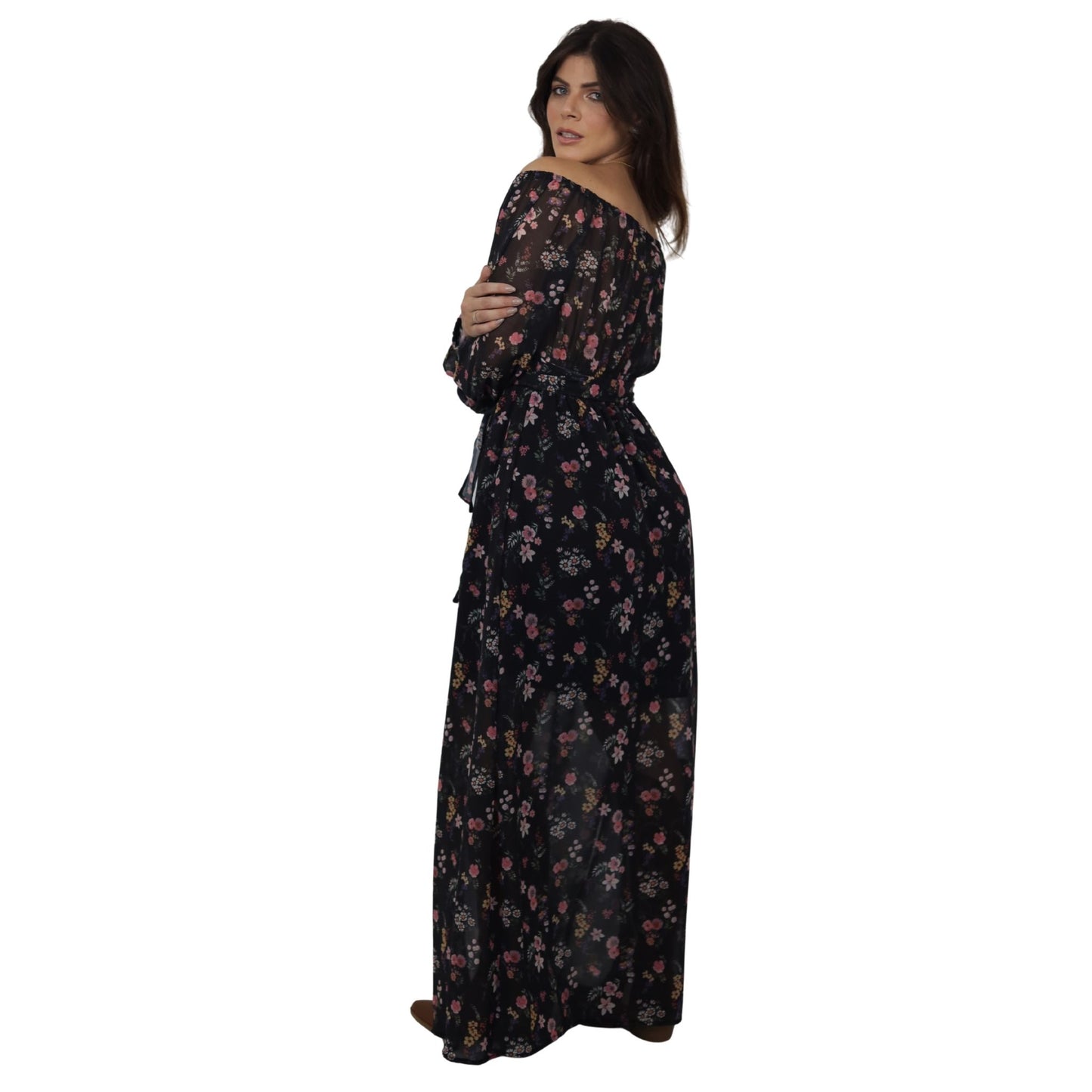 Vestido Longo Boho Chic Bixugrillo estampado Liberty