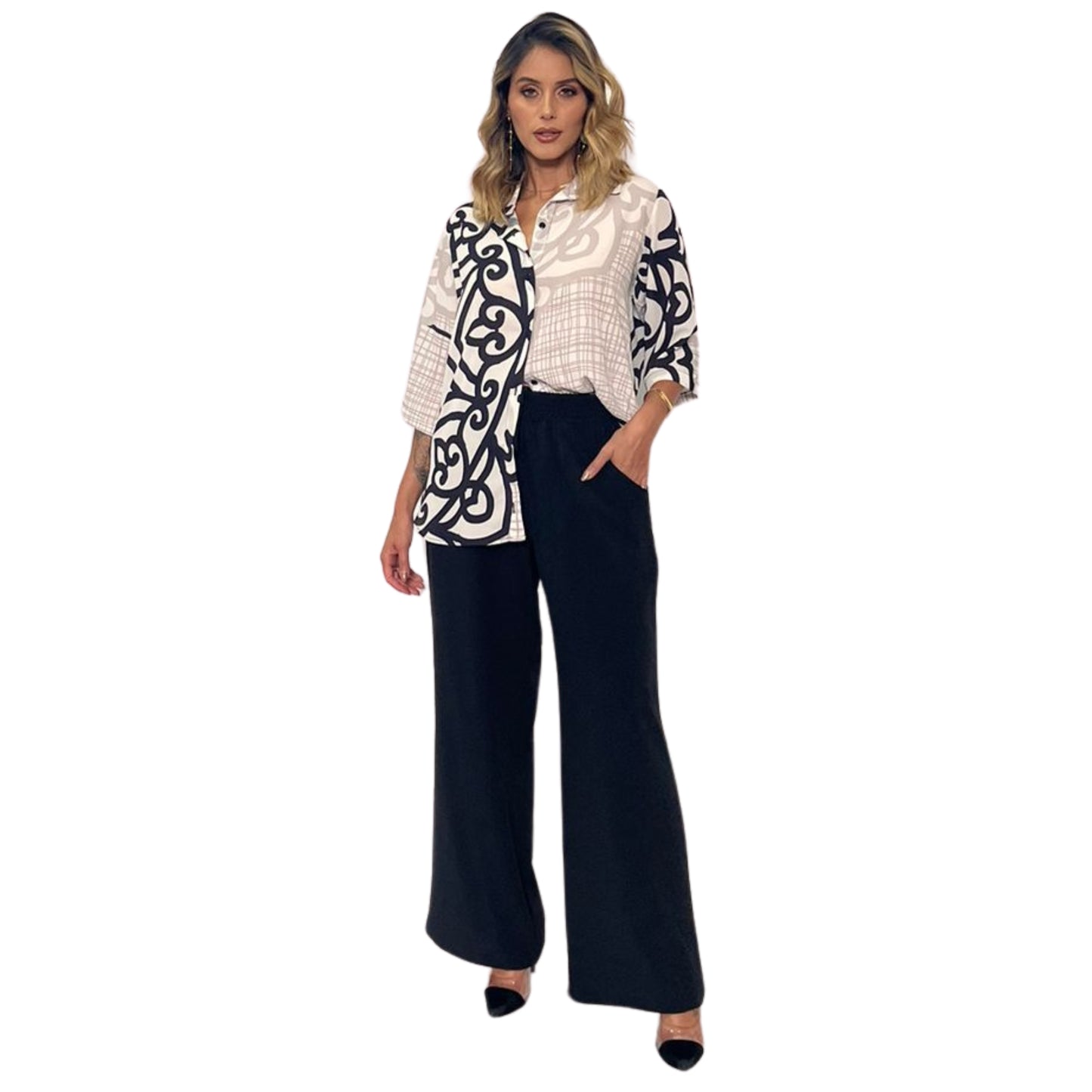 Camisa manga 3/4 BIXUGRILLO estampada Mandala duo