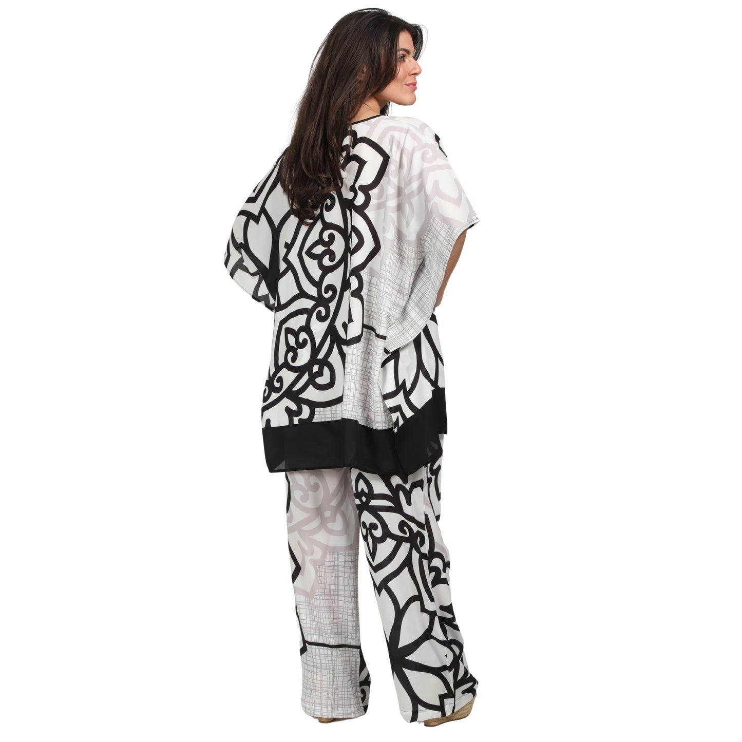 Calça pantalona BIXUGRILLO estampada Mandala duo