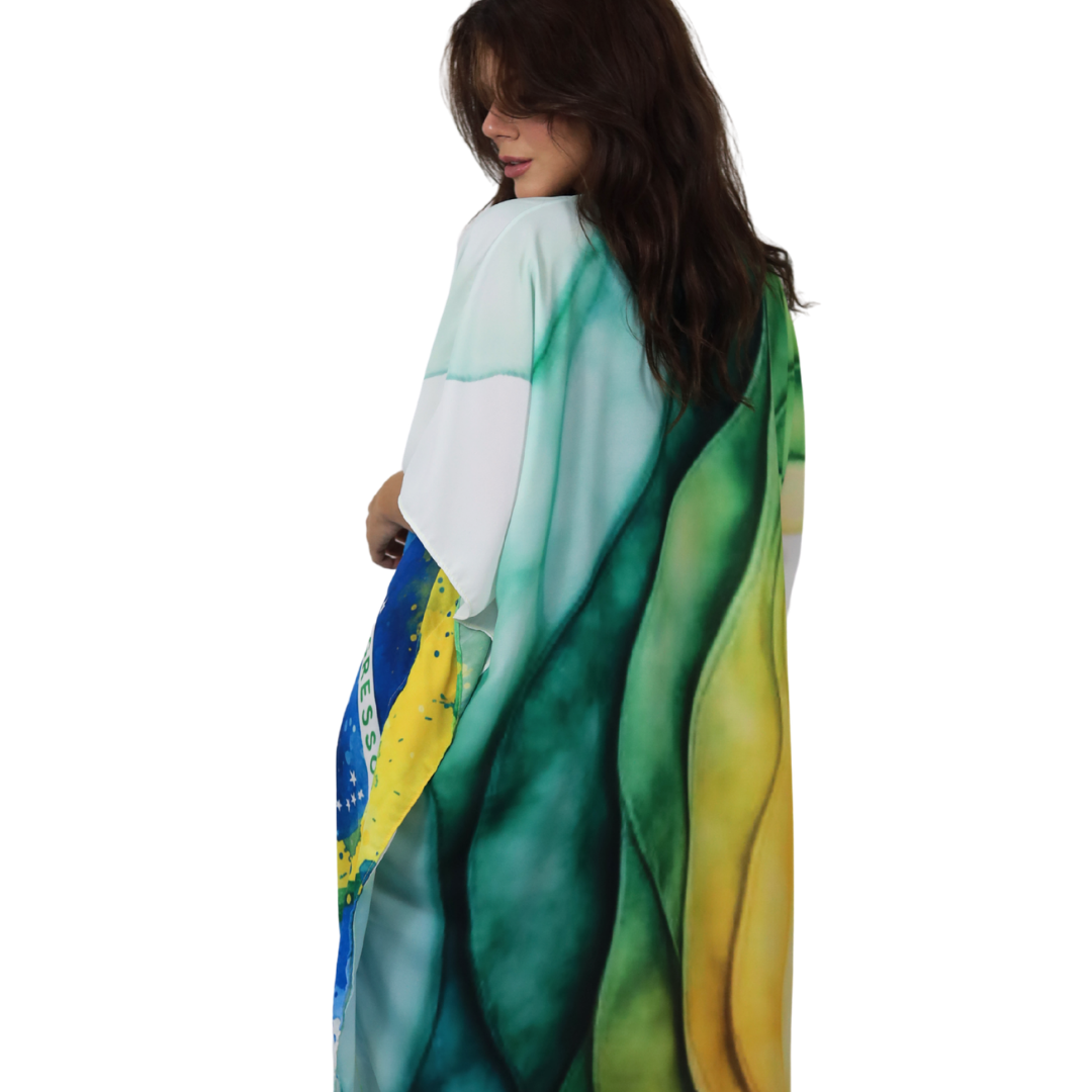 Kaftan Longa estampada Bixugrillo COPA BRASIL