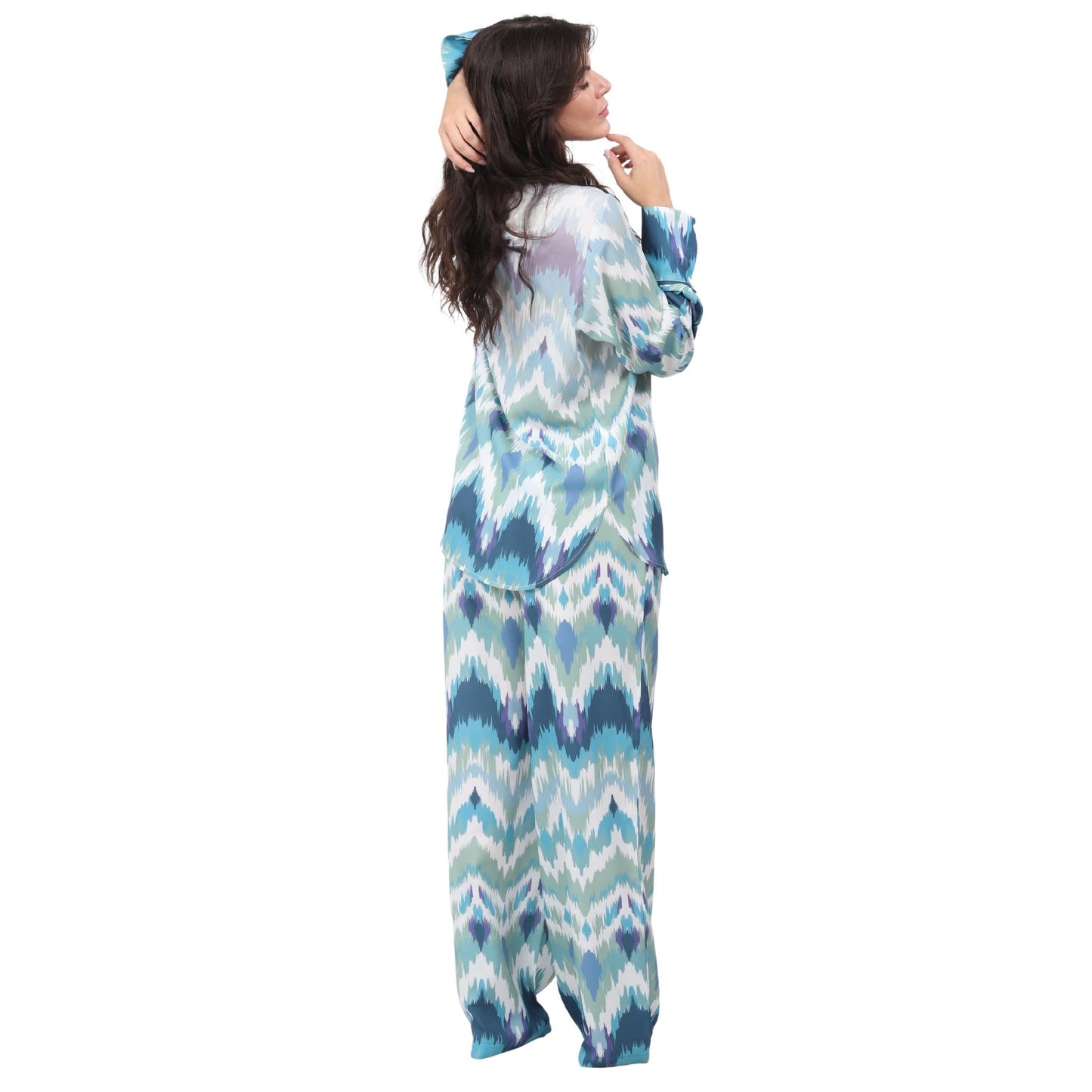 Camisa manga longa BIXUGRILLO estampada Chevron Azul