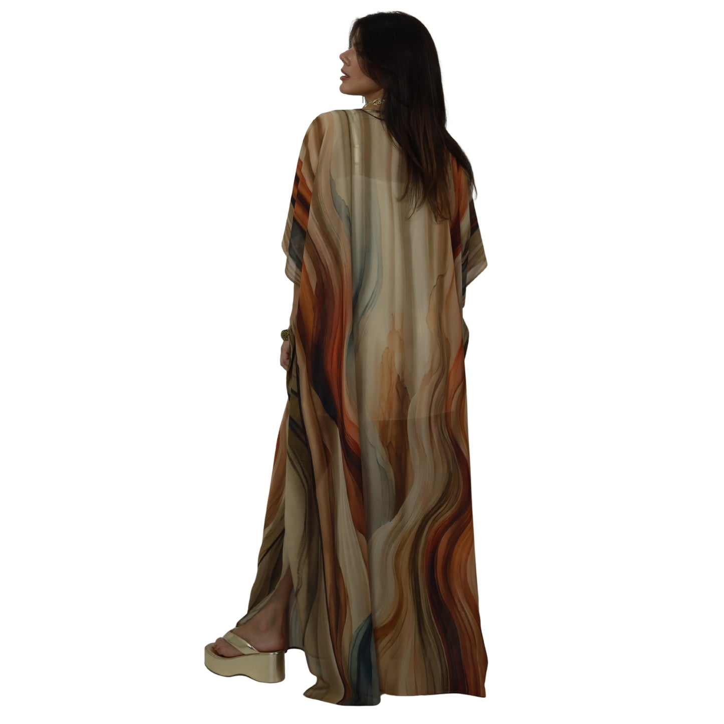 Kaftan Longa estampada Bixugrillo Fitas