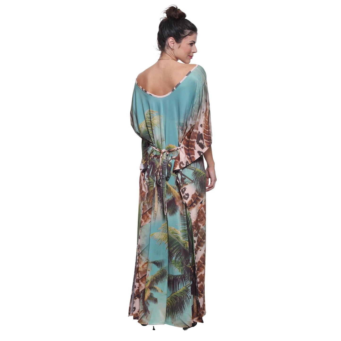 KAFTAN VESTIDO longo malha BIXUGRILLO estampa Animal Beach