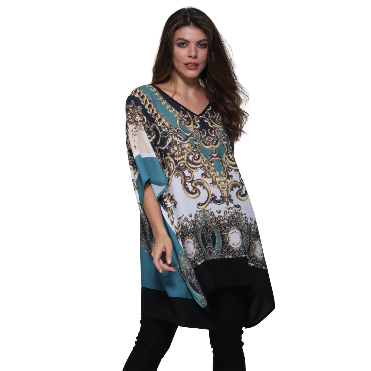 Blusa Kaftan BIXUGRILLO estampada Realeza