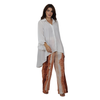 Conjunto Aura Terracota,2 pçs Feminino Blusa Mullet e Calça Estampada em Georgette Toque de Seda | BIX.G.