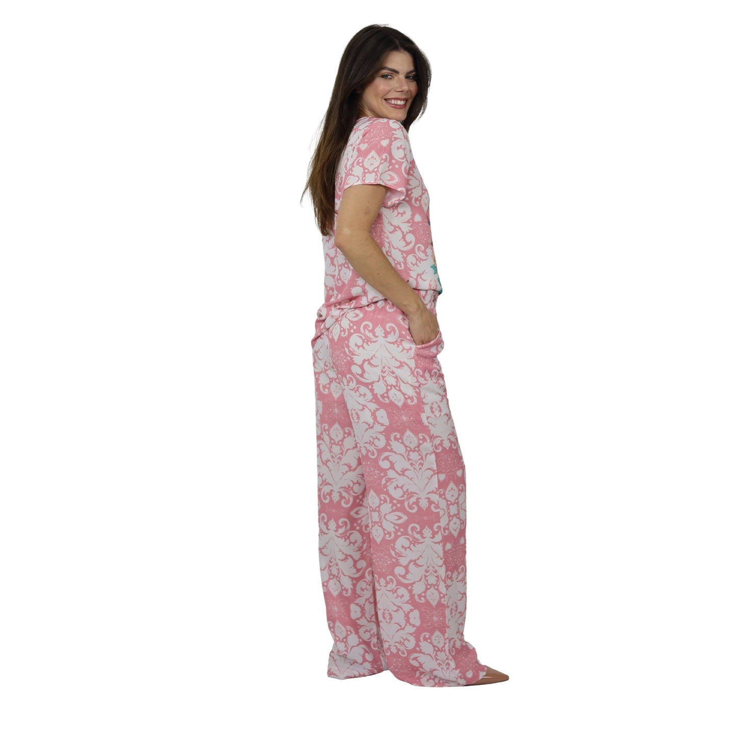 Conjunto Blusa e Pantalona BIXUGRILLO estampada Corações