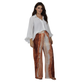 Conjunto Aura Terracota,2 pçs Feminino Blusa Mullet e Calça Estampada em Georgette Toque de Seda | BIX.G.