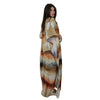 Kaftan Longa estampada Bixugrillo Degradê Marrom