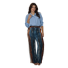 Conjunto 2pçs Camisão Azul Claro e Pantalona BIXUGRILLO estampado listras aquareladas