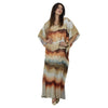 Kaftan Longa estampada Bixugrillo Degradê Marrom