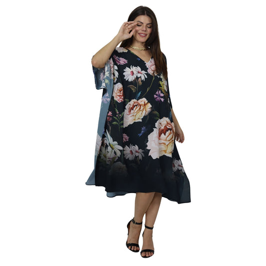 Kaftan Curta estampada Bixugrillo Crisântemo