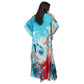 Kaftan vestido Longo ombro aberto Bixugrillo estampado borbo cristal