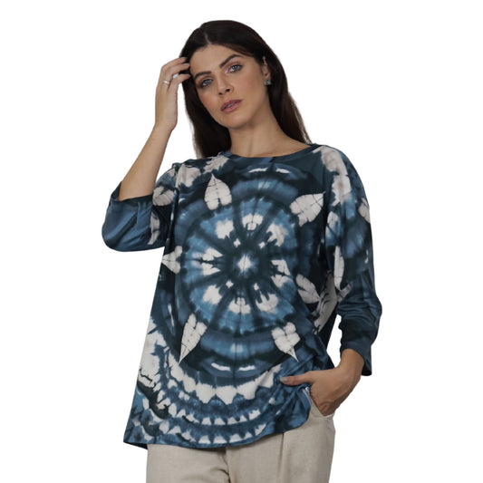 Blusa Decote "V" manga 3/4 BIXUGRILLO estampada