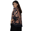 Blusa Decote "V" manga 3/4 BIXUGRILLO estampada Borboleta Preta