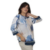 Blusa Decote "V" manga 3/4 BIXUGRILLO estampada Floral Maxi