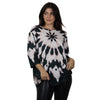 Blusa Decote "V" manga 3/4 BIXUGRILLO estampada tie dye mandala