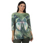 Blusa Decote "V" manga 3/4 BIXUGRILLO estampada Borboleta Green