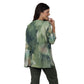 Blusa Decote "V" manga 3/4 BIXUGRILLO estampada Borboleta Green