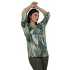 Blusa Decote "V" manga 3/4 BIXUGRILLO estampada Borboleta Green
