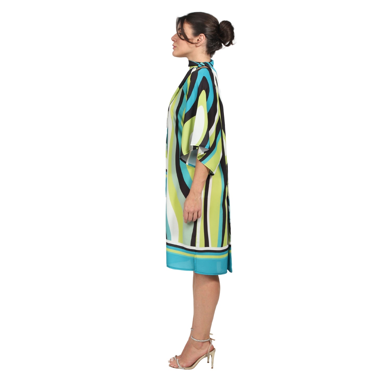 Vestido curto Kimono BIXUGRILLO estampado Sinuoso