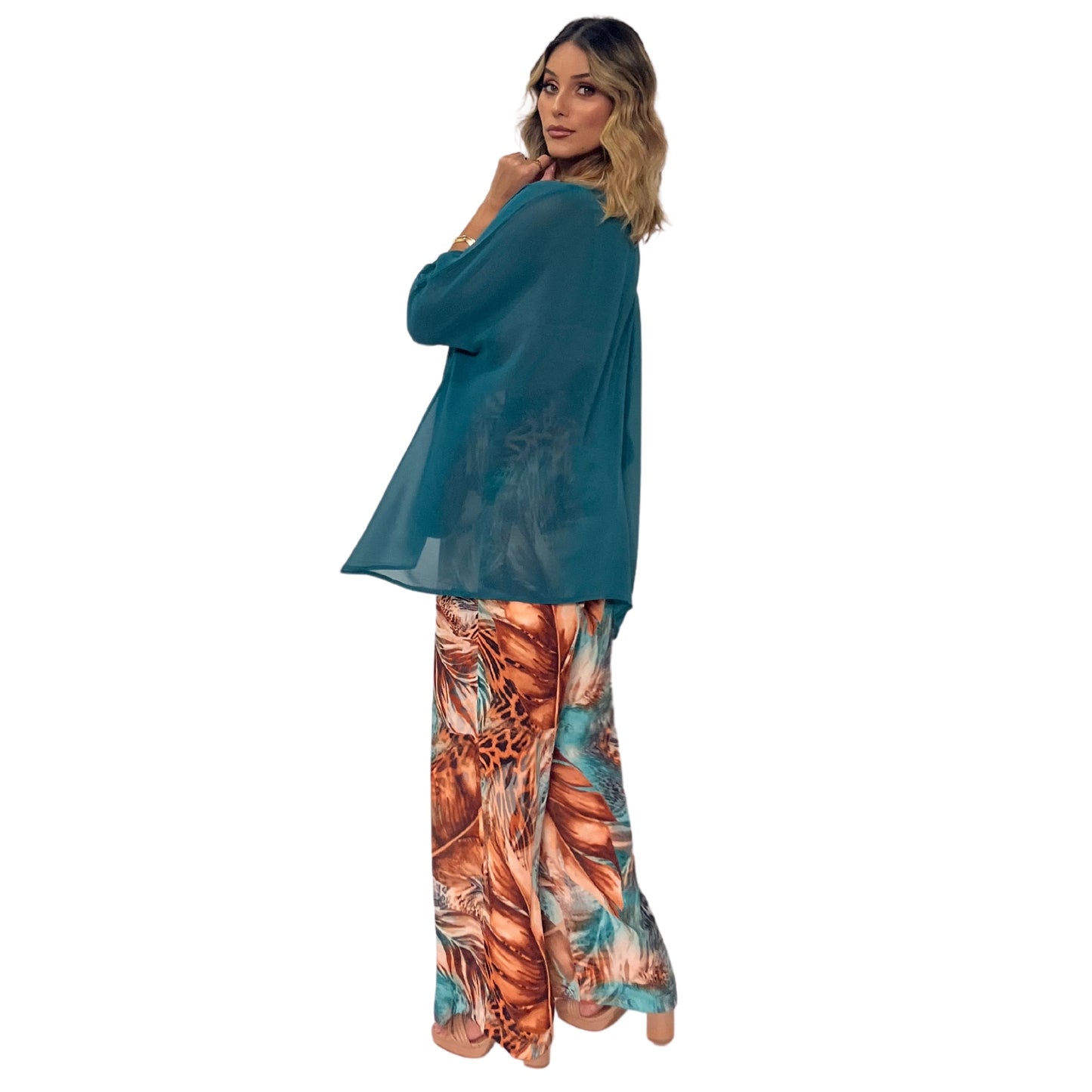 Blusa manga morcego lisa Verde