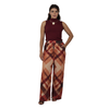 Calça pantalona BIXUGRILLO estampada Xadrez vermelho