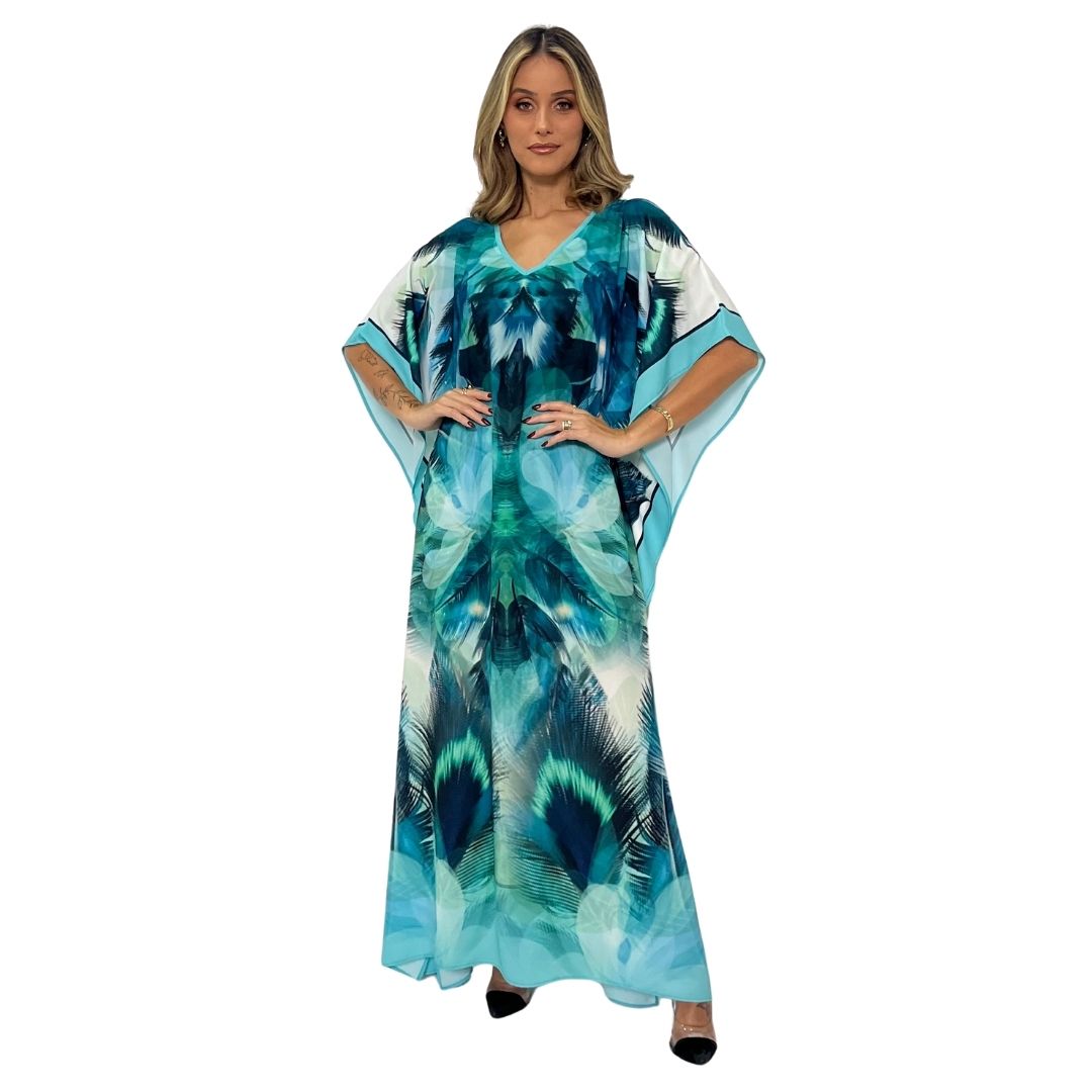 Kaftan Longa estampada Bixugrillo Tupi
