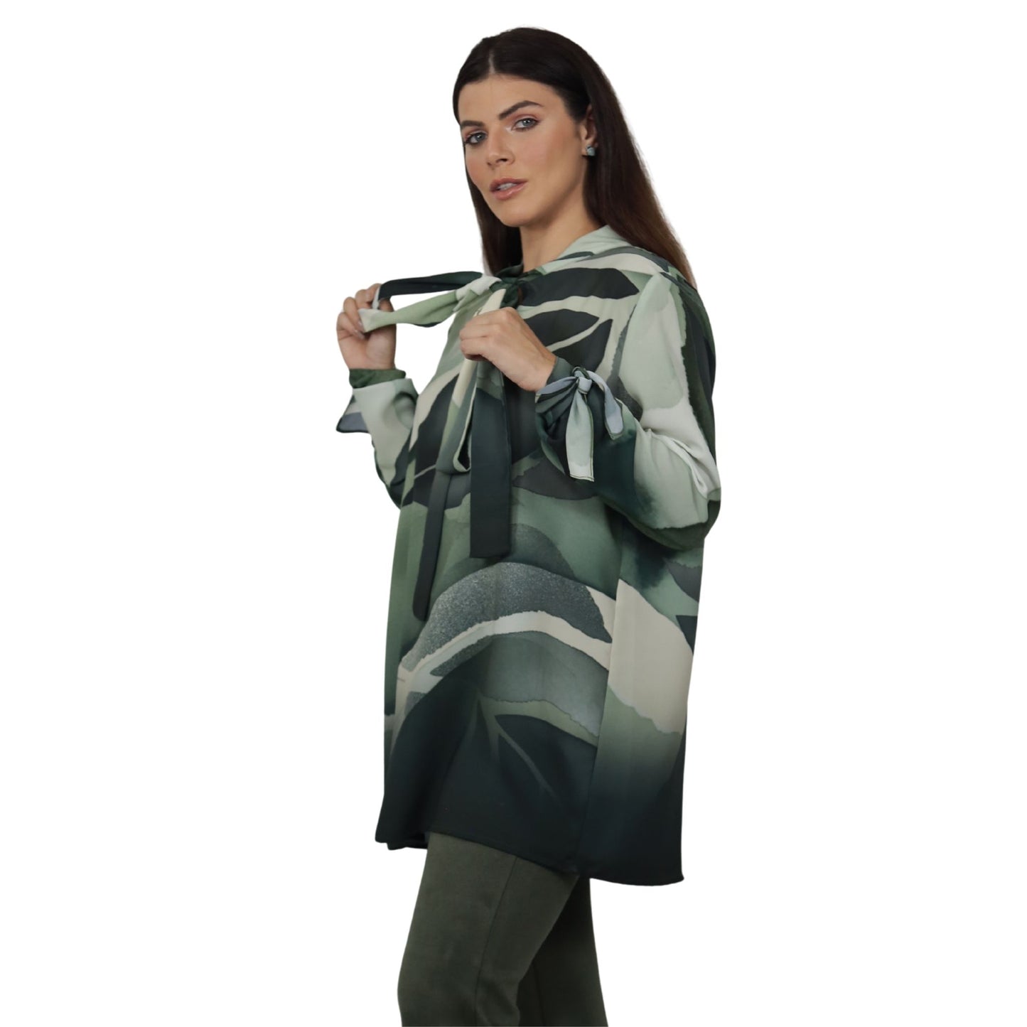 Blusa manga longa BIXUGRILLO estampada  Borboleta Green