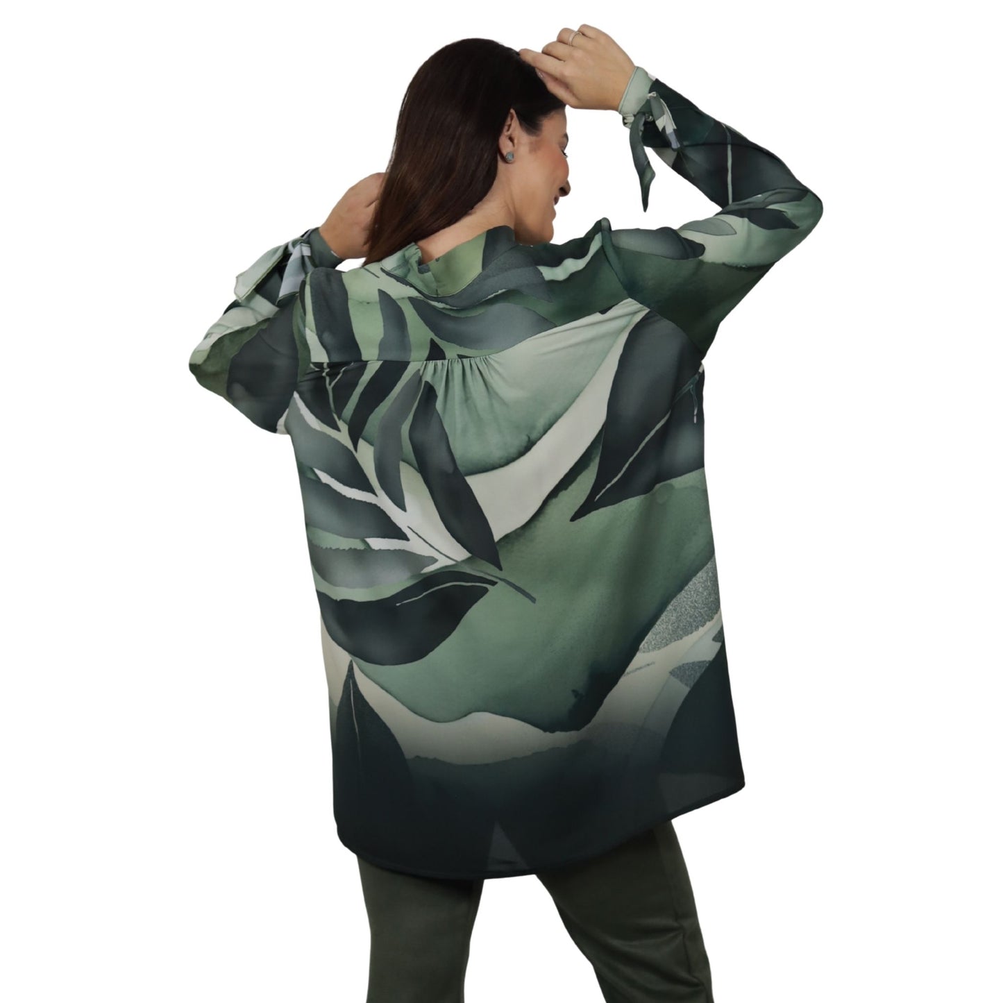 Blusa manga longa BIXUGRILLO estampada  Borboleta Green