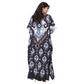 KAFTAN VESTIDO longa BIXUGRILLO estampada Tribal Azul e preto