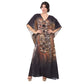 KAFTAN VESTIDO longa BIXUGRILLO estampada Animal colar