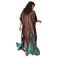 KAFTAN VESTIDO longa BIXUGRILLO estampada Leopardo verde