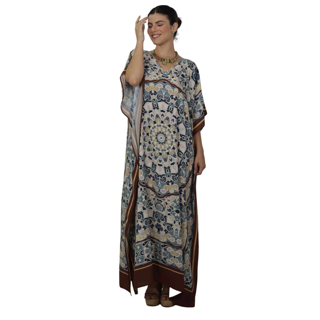 Kaftan Longa estampada Bixugrillo Ladrilhos