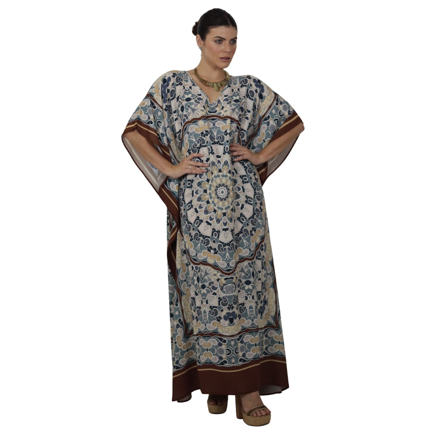 Kaftan Longa estampada Bixugrillo Ladrilhos