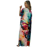 Kaftan vestido longa estampada Borbo aquarela