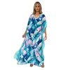 Kaftan Longa estampada Bixugrillo Banana Blue