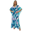 Kaftan Longa estampada Bixugrillo Banana Blue