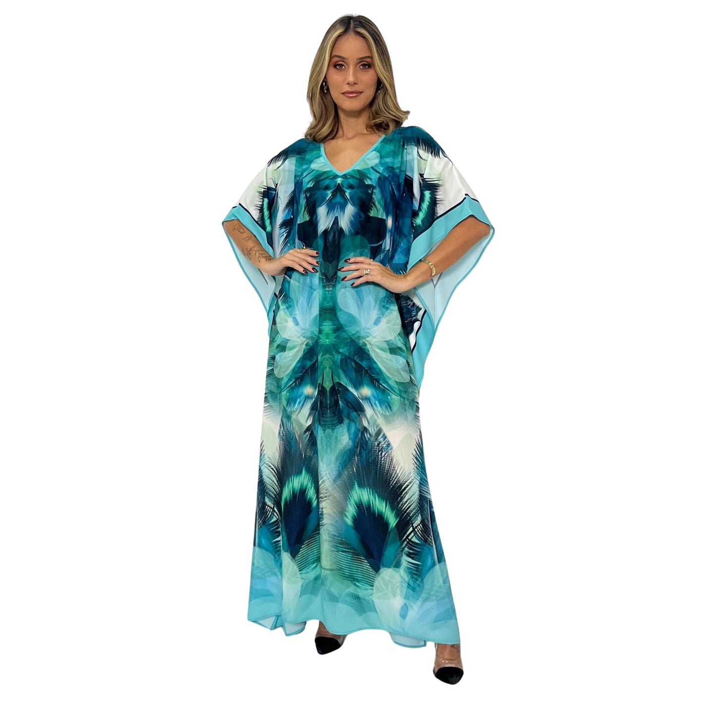 Kaftan Longa estampada Bixugrillo Tupi