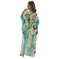 Kaftan Longa estampada Bixugrillo Verde Aquarela