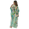 Kaftan Longa estampada Bixugrillo Verde Aquarela