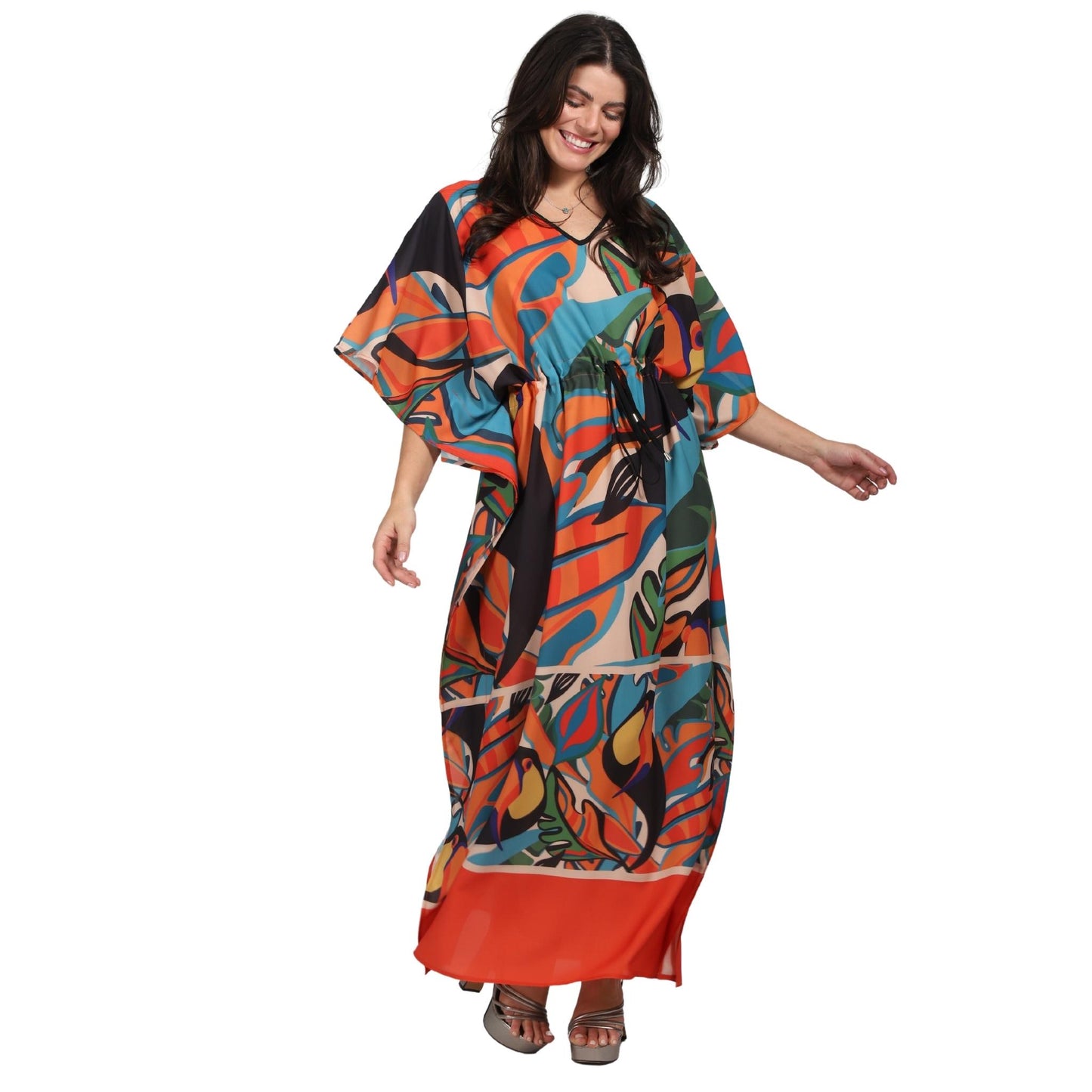 Kaftan Longa com cintura ajustável Tucanos