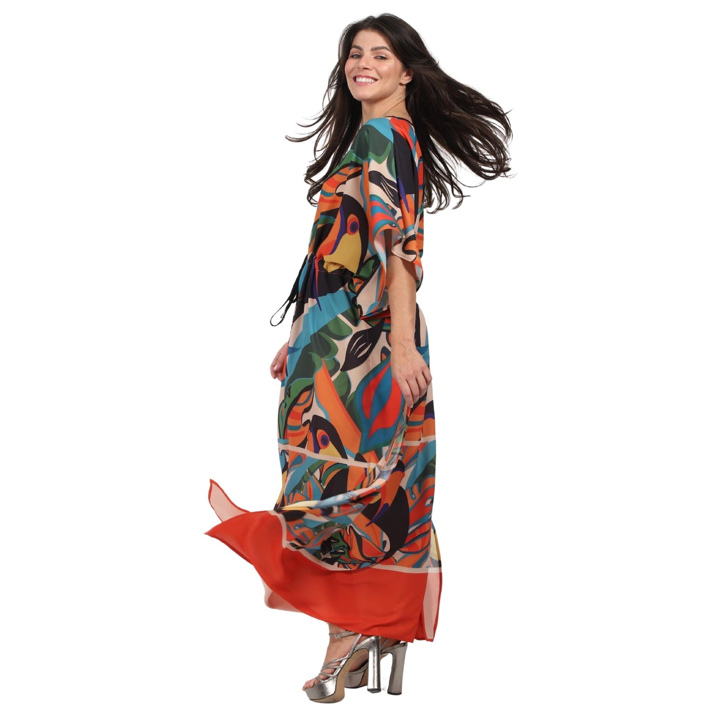 Kaftan Longa com cintura ajustável Tucanos