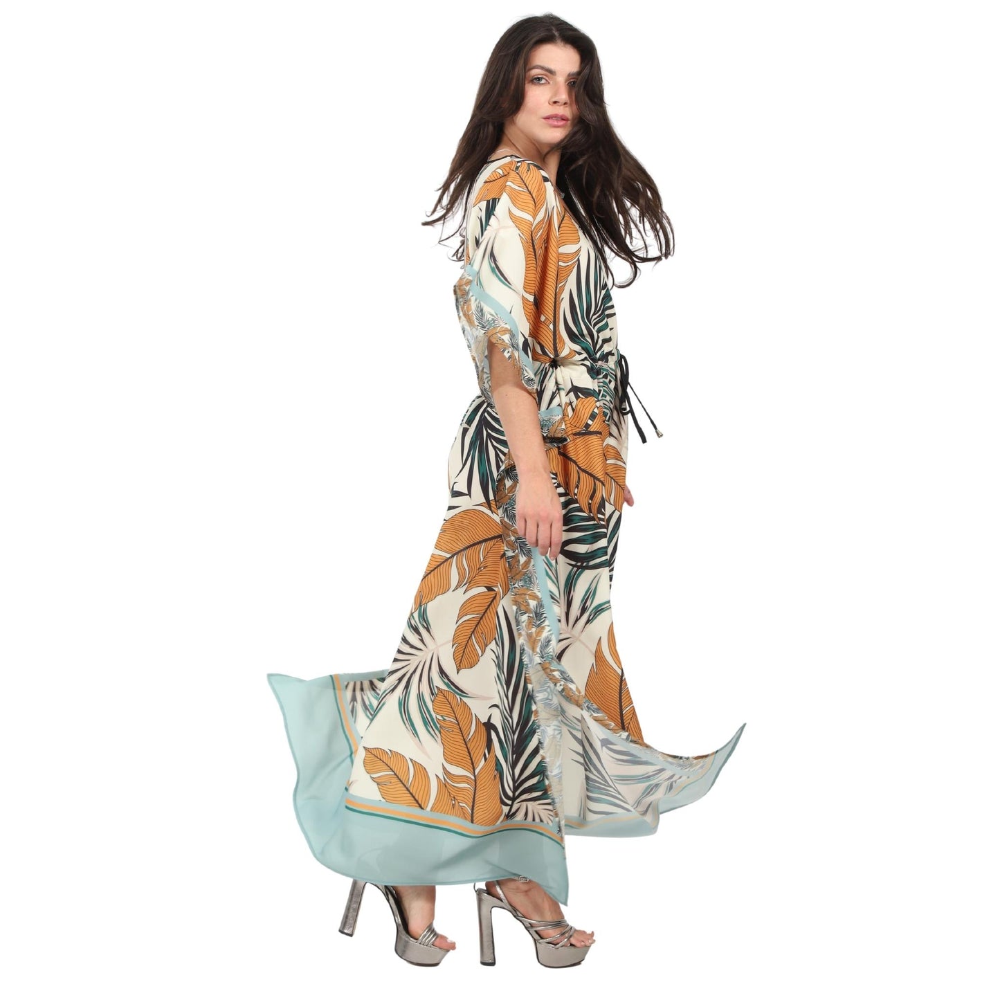 Kaftan Longa com cintura ajustável Hawai