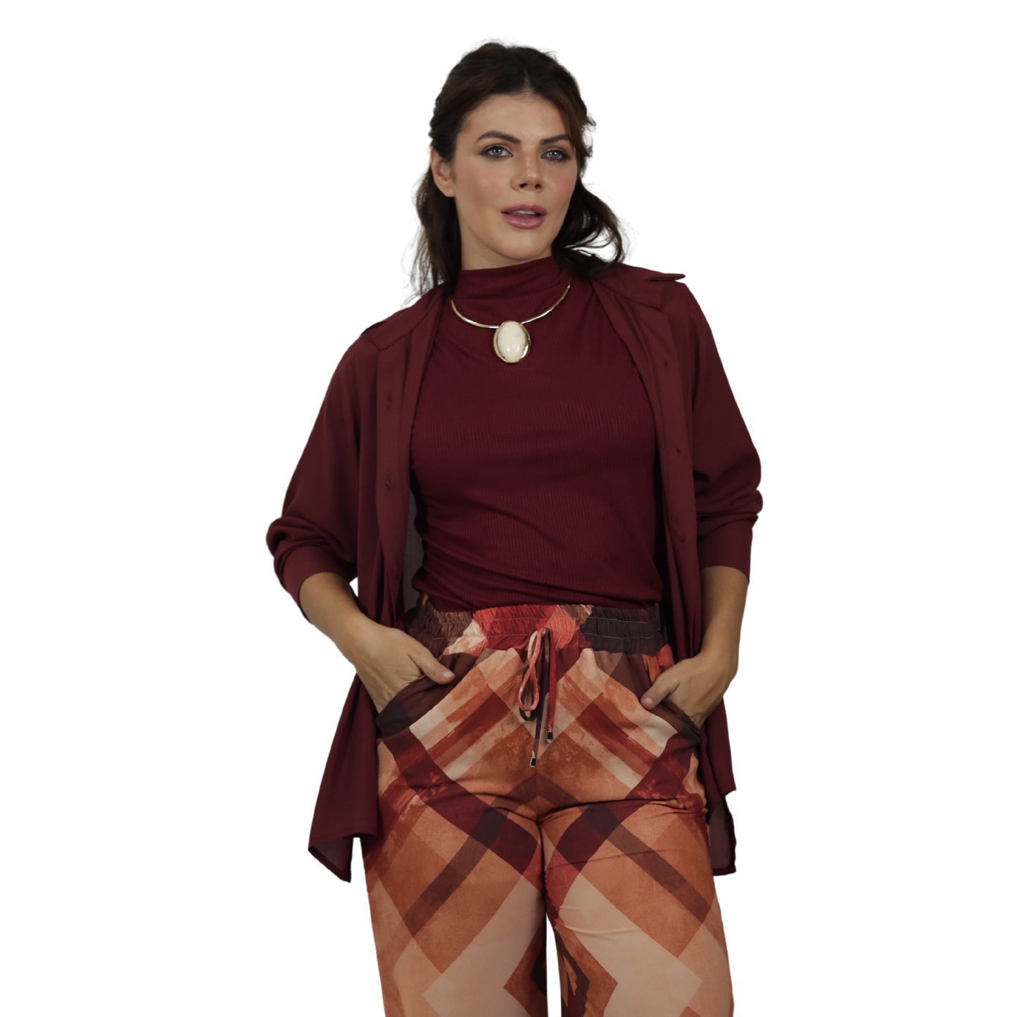 Camisão Manga longa | BIXUGRILLO Estampada | Marsala