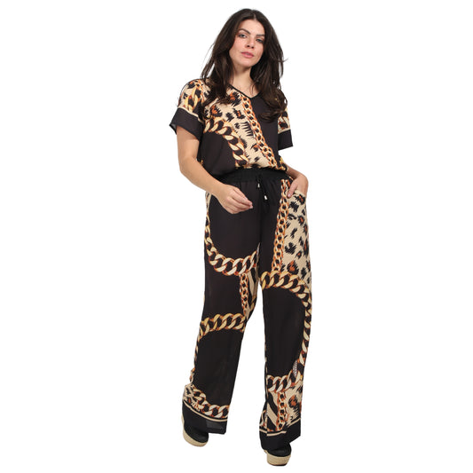 Calça pantalona BIXUGRILLO estampada Clássico