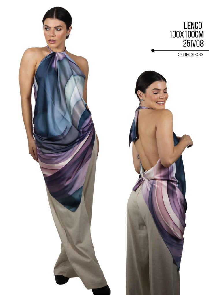 kit de 02 Lenço Estampado Exclusivo Nuvens